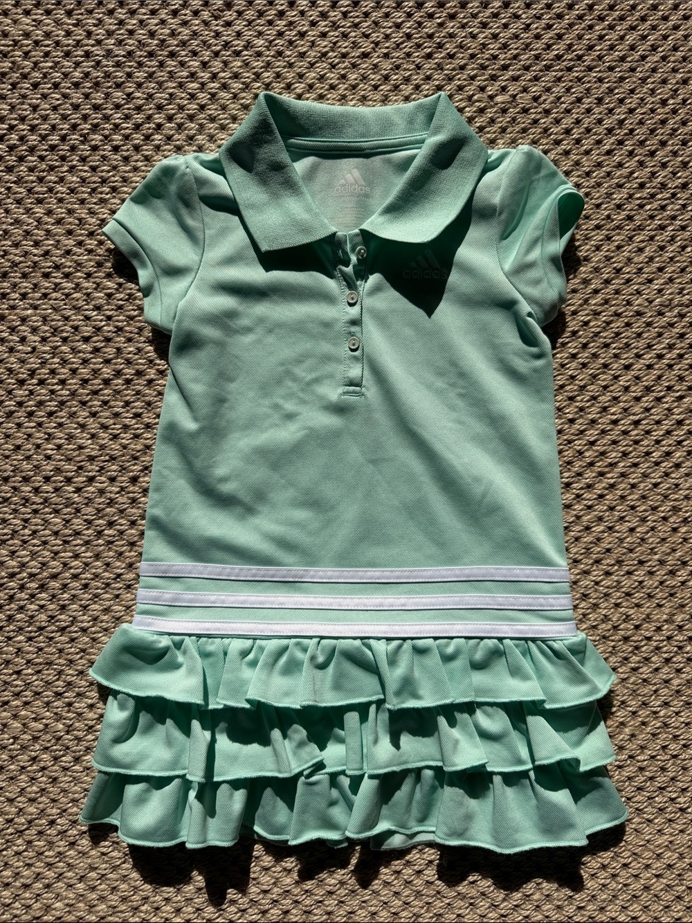 adidas Mint Green Girls Polo Ruffle Dress size 4 years